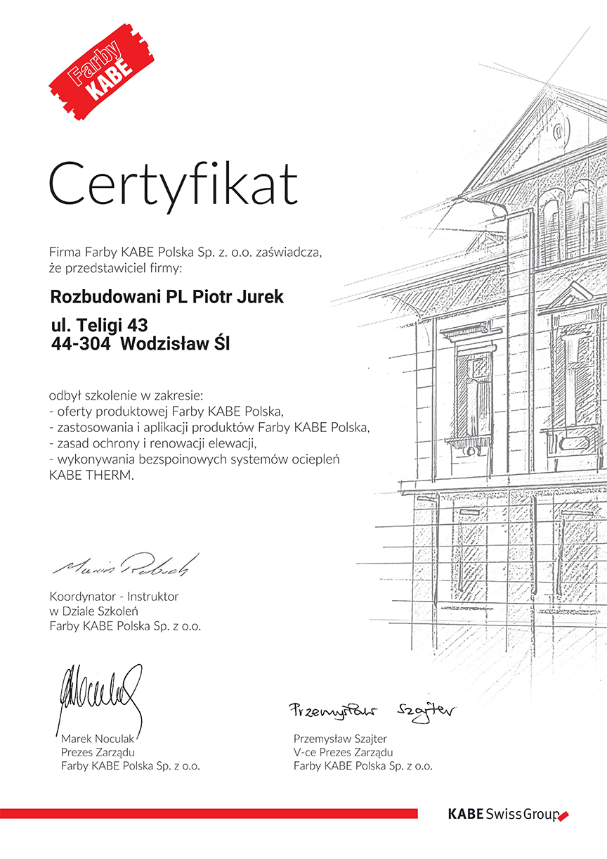 certyfikat KABE
